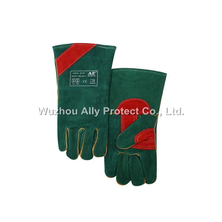 AP-3201 Green Patched Palm Welding Gloves